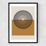 Concentric Reflections Narrow Black Frame