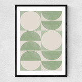 Geometrics In Green Narrow Black Frame