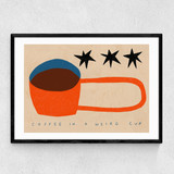 Coffee In A Weird Cup Narrow Black Frame