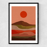 Red Sun Narrow Black Frame