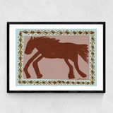 Abstract Horse Narrow Black Frame
