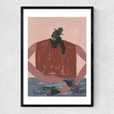 We Are Here No 5 Narrow Black Frame