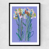 Lilac Flowers Narrow Black Frame