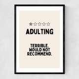 Adulting (Cream) Narrow Black Frame