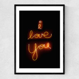 Love You Narrow Black Frame