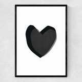 Black Heart Narrow Black Frame