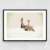 Giraffe - Walking Shadows Narrow Black Frame