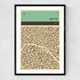 Paris Streetguide by Jazzberry Blue Narrow Black Frame