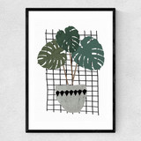 Monstera Narrow Black Frame