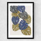 Monstera Collage Medium Black Frame