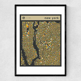 New York Streetguide Narrow Black Frame