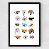 Dogs in Glasses Medium Black Frame