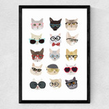 Cats in Glasses Medium Black Frame