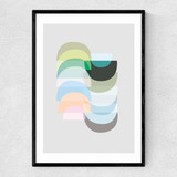 Pastel Geometry Narrow Black Frame