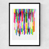Colourful Stripes 4 Narrow Black Frame