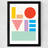 Love by Dicky Bird Wide Black Frame