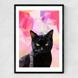 Black Cat Narrow Black Frame