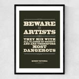 Beware Narrow Black Frame