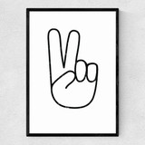 Peace Hands Narrow Black Frame