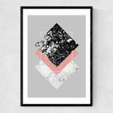 Geometric Textures 1 Narrow Black Frame