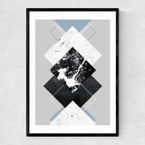 Geometric Textures 5 Narrow Black Frame