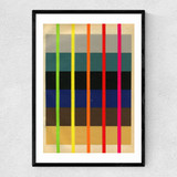 Fluoro Abstract Narrow Black Frame