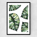 Monstera Leaf Narrow Black Frame