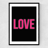 Neon Love Narrow Black Frame