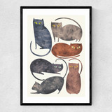 Cats Narrow Black Frame