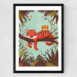 Sleeping Tiger Medium Black Frame