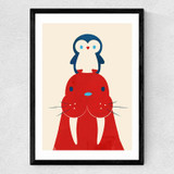 Penguin and Walrus Medium Black Frame