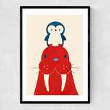 Penguin and Walrus Narrow Black Frame