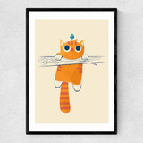 Fat Cat Little Bird Narrow Black Frame