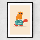 Fat Cat rides a Turtle Narrow Black Frame