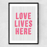 Love lives here Narrow Black Frame