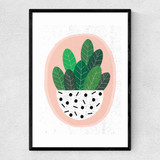 Pot Plant Narrow Black Frame