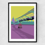 Millennium Bridge - St Pauls Narrow Black Frame