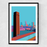 Tate Modern - City Skyline Narrow Black Frame