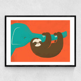 Let's Hang Narrow Black Frame