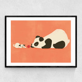 Pug and Panda Narrow Black Frame