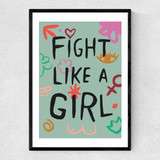 Fight Like A Girl Narrow Black Frame