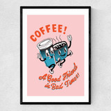 Coffee, a Good Friend Narrow Black Frame