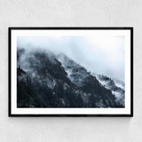 Snowy Mountains Narrow Black Frame