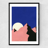 Death Valley Moon II Narrow Black Frame