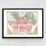 Home is everything you can walk to by Colour TV Medium Black Frame