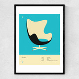 Egg Chair by Jazzberry Blue Narrow Black Frame