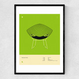 Green Diamond Chair Narrow Black Frame