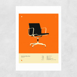 Orange 108 Office Chair Unframed Print