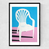 White Plastic Chair Narrow Black Frame