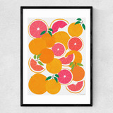 Grapefruit Harvest Narrow Black Frame